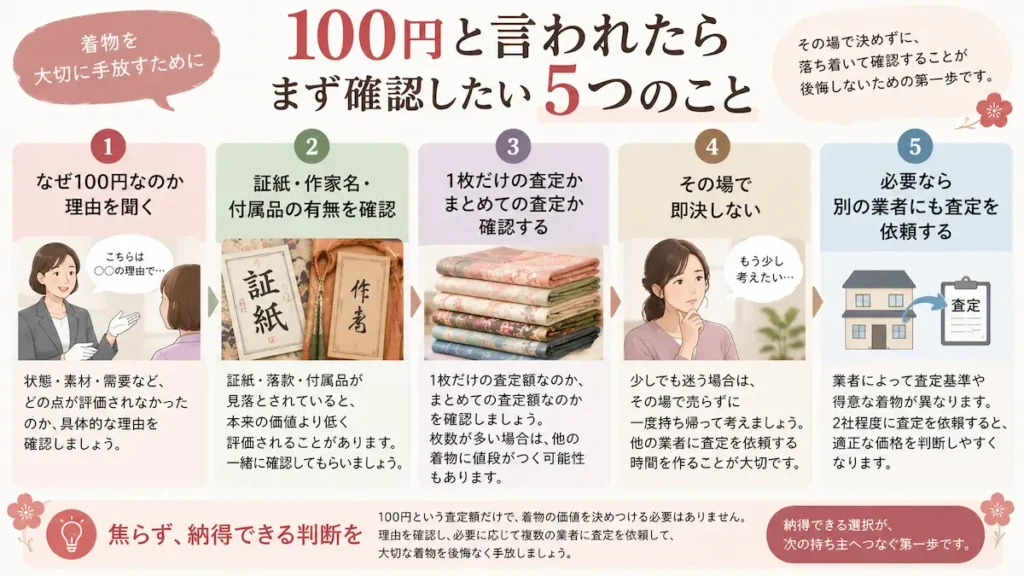 着物買取で100円と言われたときに確認したい5つのこと