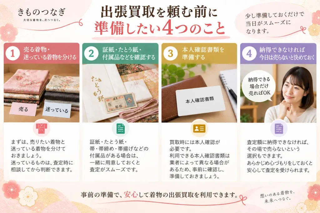 着物の出張買取を頼む前に準備したい4つのこと