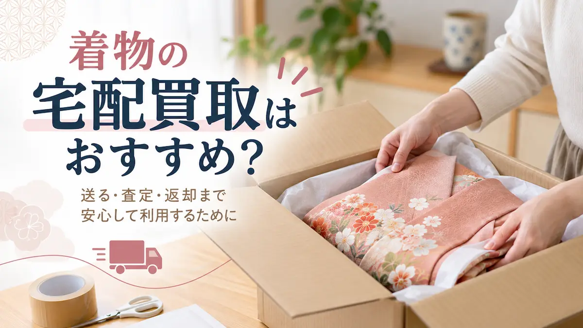 宅配買取に出す着物を段ボールへ梱包するイメージ