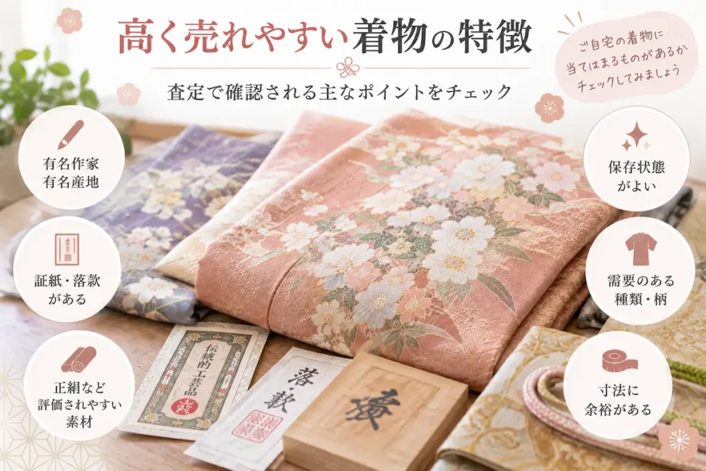 高く売れやすい着物の6つの特徴