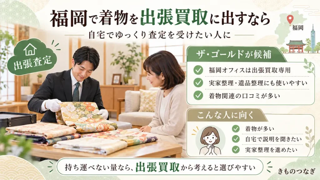 福岡で着物の出張買取を頼むときのザ・ゴールド福岡オフィス