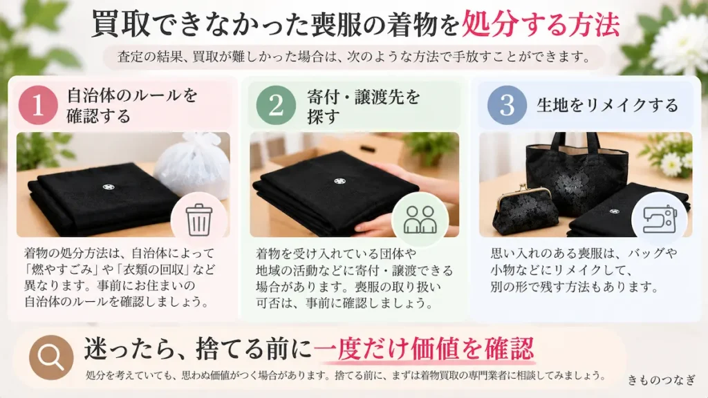 買取できなかった喪服の着物を手放す方法