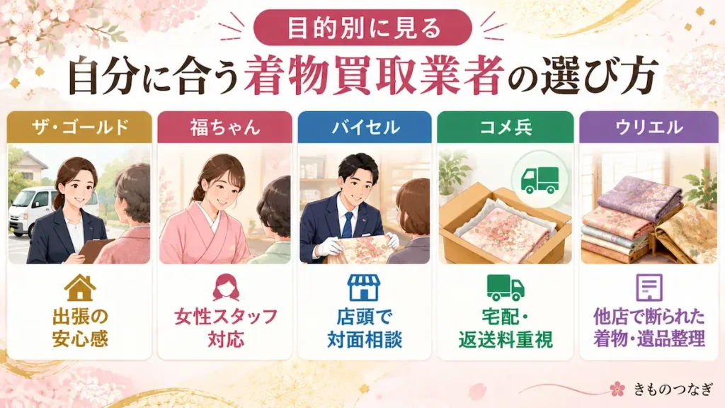 目的別に見る自分に合う着物買取業者の選び方