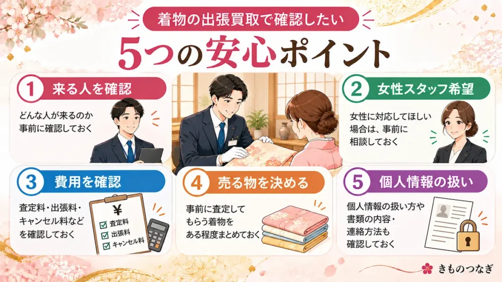 着物の出張買取で確認したい5つの安心ポイント
