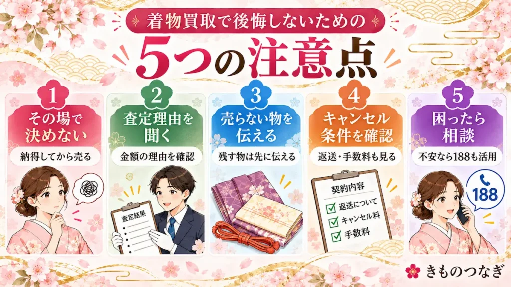 着物買取で後悔しないための5つの注意点