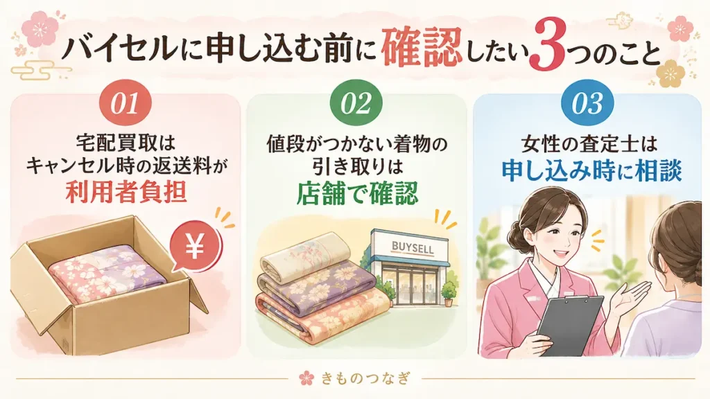 バイセルに申し込む前に確認したい3つのこと