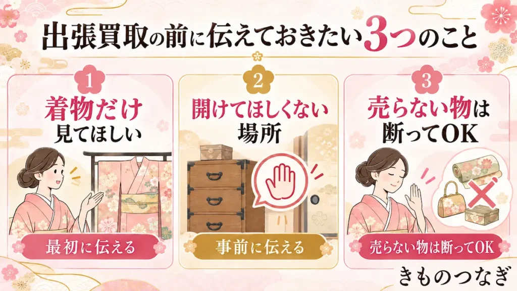 出張買取の前に伝えておきたい3つのこと