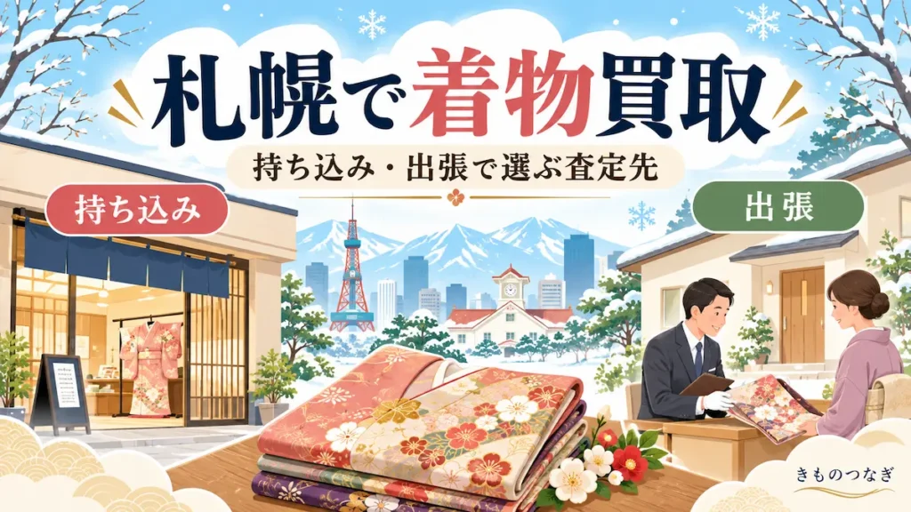 札幌で着物買取を利用するときの持ち込みと出張のイメージ