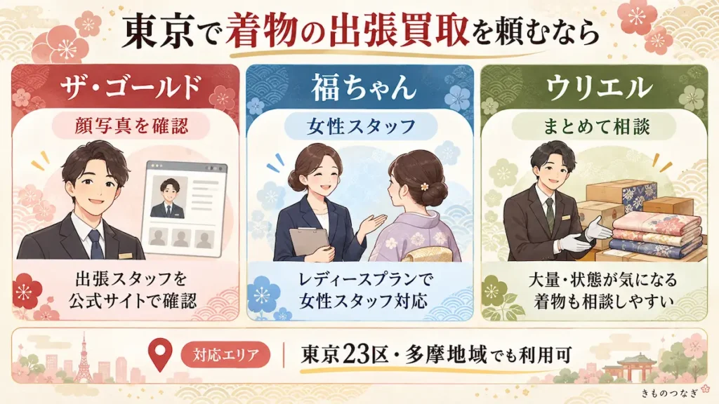 東京で着物の出張買取を頼める業者の違い