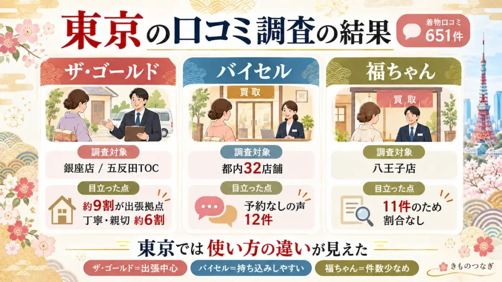東京の着物買取の口コミ調査の結果