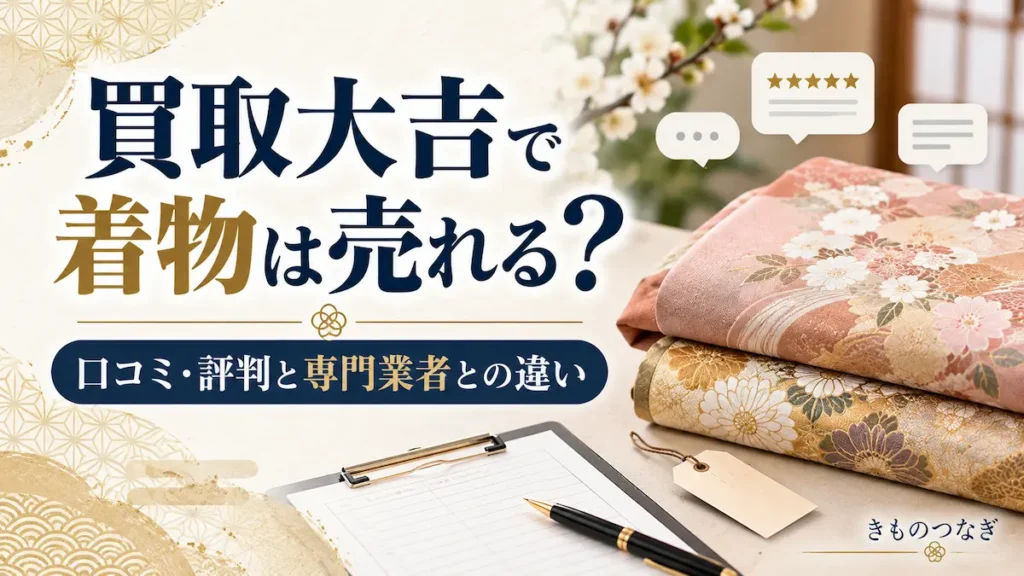 買取大吉で着物は売れる？口コミ・評判と着物専門業者との違いを解説する記事のアイキャッチ画像