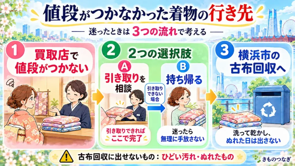 値段がつかなかった着物の引き取り・処分方法